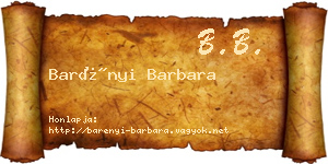 Barényi Barbara névjegykártya